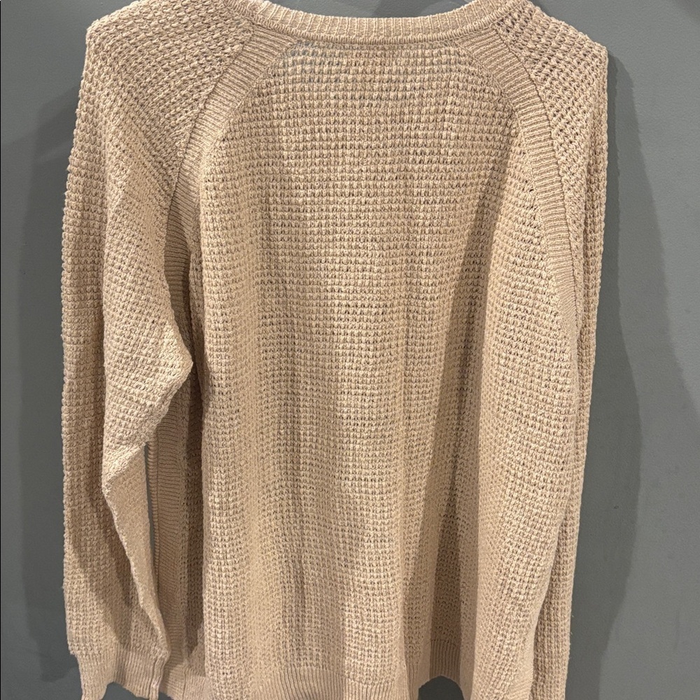 J. Crew Women's Cream waffle knit Sweater size large - Picture 4 of 4